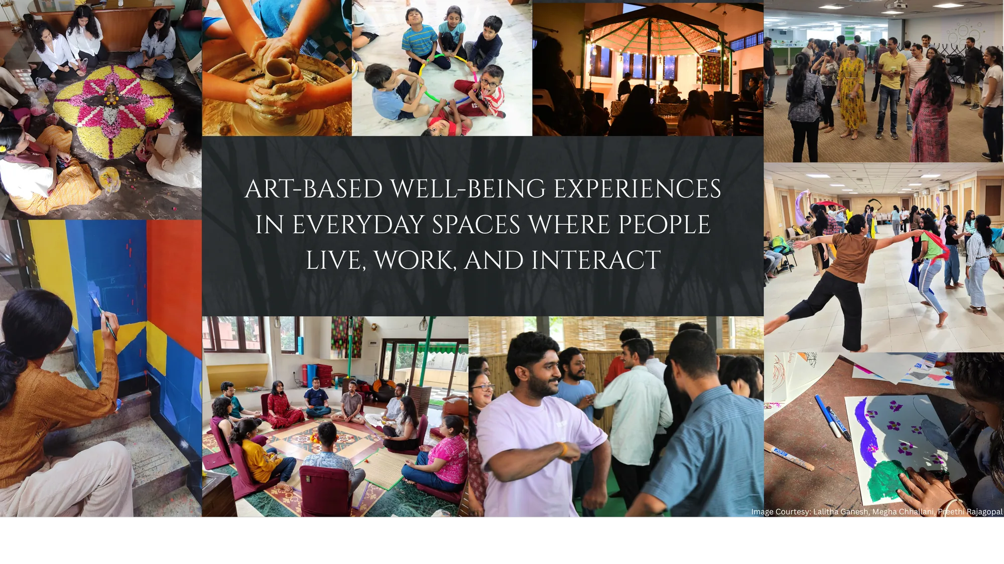 Art-based wellbeing experiences in everyday spaces where people live, work, and interact