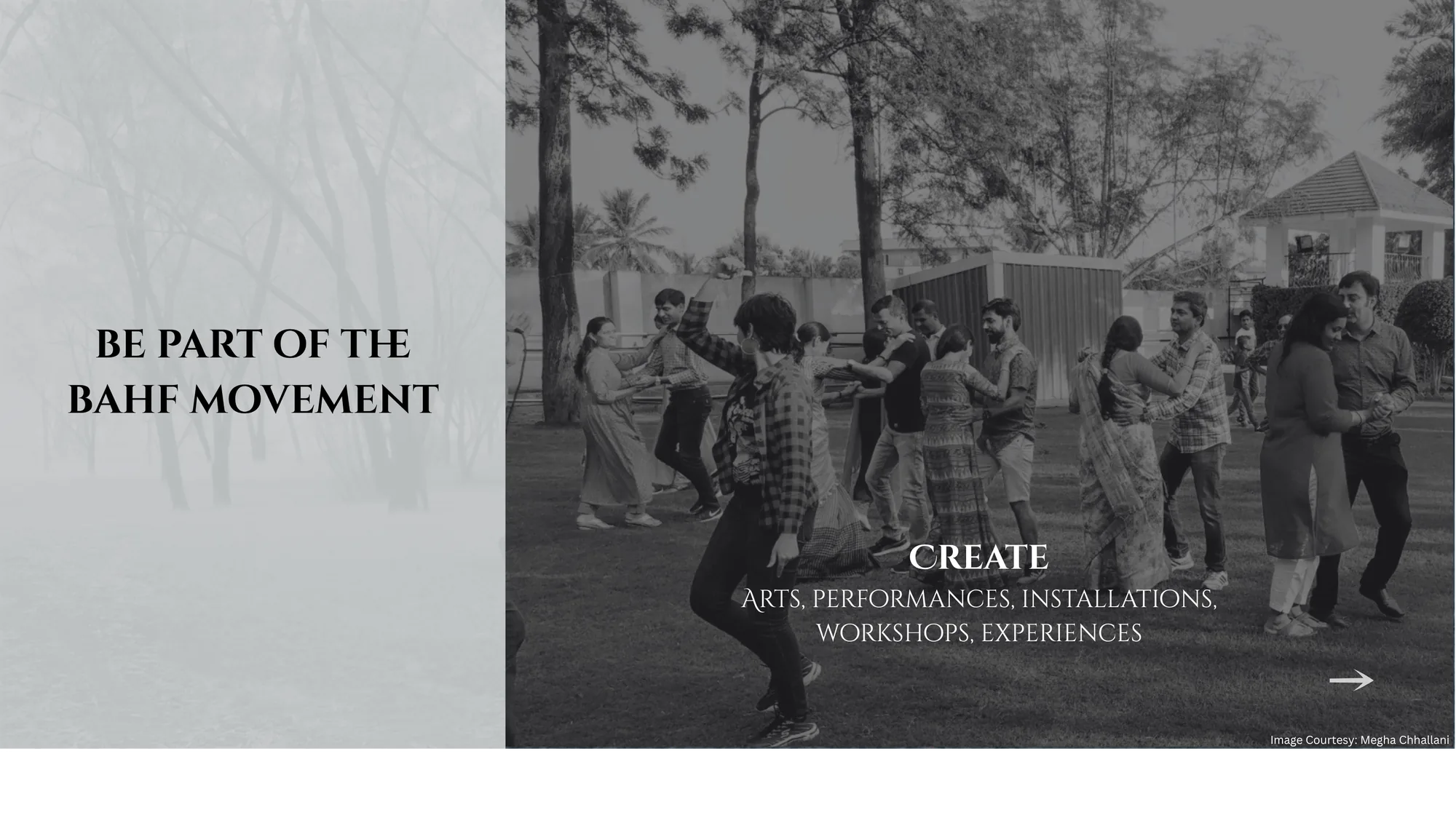 Be part of the BAHF movement — Create: arts, performances, installations, workshops, experiences